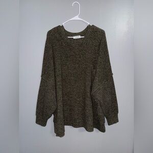 Zenana Outfitters Olive Green Crew Neck Sweater